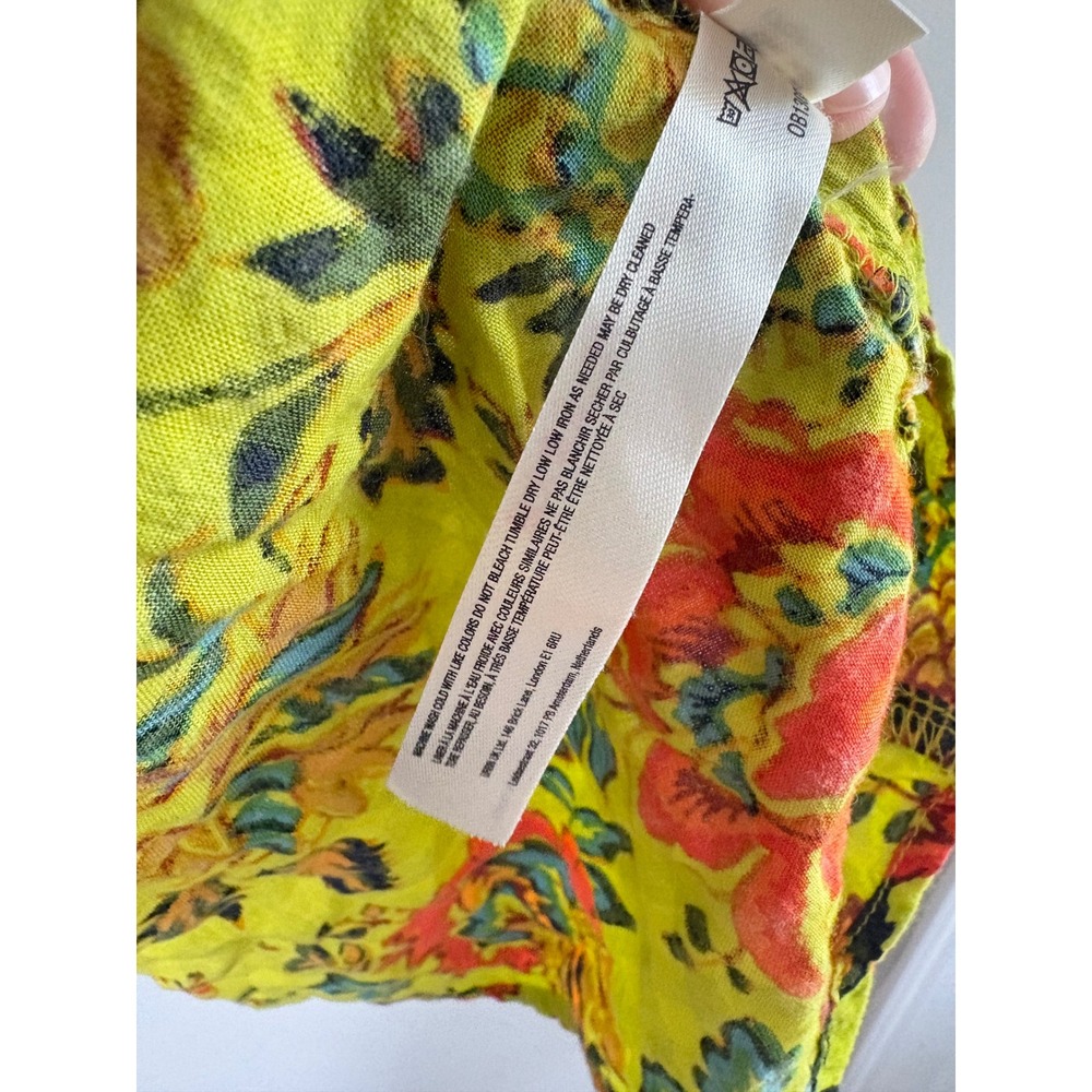 Anthropologie Floral Colorblock Tiered Dress Extra Large - Picture 6 of 9